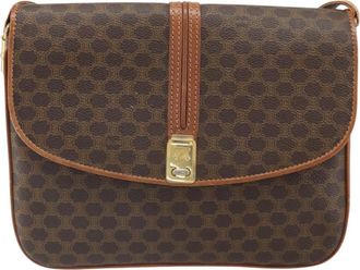 Celine Vintage Macadam Canvas Brown Canvas Backpack Bag (Pre-Owned)