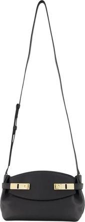 Ferragamo Tassen, Dames, Zwart, ONE Size, Leer, Hug Soft Extra-Small Crossbody Tas