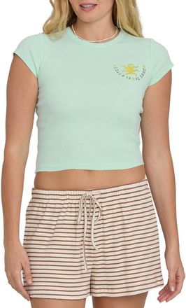 Billabong World Wanderer Crop Graphic T-Shirt in Agave at Nordstrom, Size X-Small