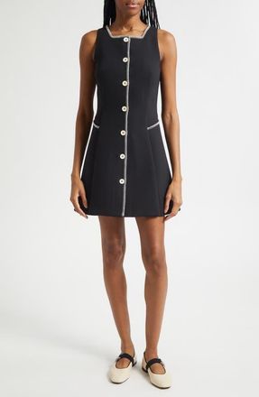 Stine Goya Sleeveless Button Front Minidress in Black at Nordstrom, Size X-Small