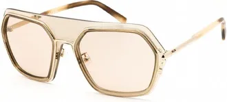 MCM Mcm Sunglasses Geometric Full Rim, Shiny Beige Frame And Brown Lens Mw0018-H57E