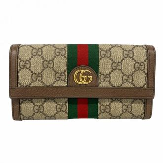 Gucci Brown Pvc Long Wallet (Bi-Fold) (Pre-Owned)