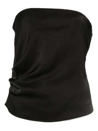 Luisa Cerano Top a fascia con ruches - Nero