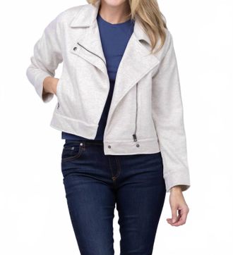 Dylan Mason Knit Bomber Jacket In Natural