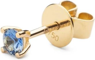 WHITEbIRD 18K yellow gold Solitaire sapphire earring - Goud