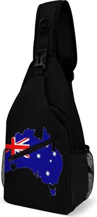 Generic Australia Flag Map Unisex Shoulder Bags Casual Crossbody Chest Bag Sling Backpack for Hiking Cycling Travel