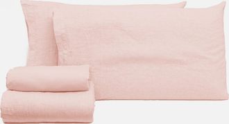Creole Manila Double Duvet Cover Set - No Iron, Mauve