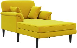 vidaXL Chaise Longue Amarillo Terciopelo Vidaxl