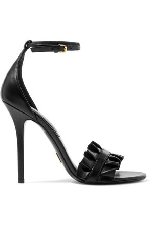 Michael Kors Collection black leather Priscilla ankle strap sandals Size 40