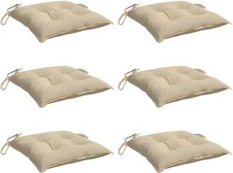 vidaXL Cojines De Silla De Jard&iacute;n 6 Uds Tela Oxford Beige 40x40x7 Cm Vidaxl