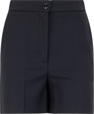 Pinko Shorts met hoge taille - Dames - Korte Broeken - Blauw - XS - Wol - Korte Broeken