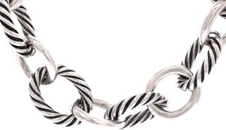 David Yurman Oval Link Necklace Sterling Silver Large