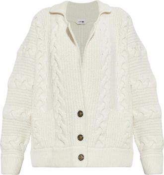 Versace Truien & Vesten, Dames, Wit, XS, Wol, Wol Cardigan Met Zakken