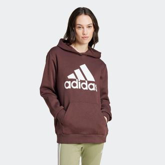 adidas Kapuzensweatshirt ADIDAS SPORTSWEAR W BL OV HD, Damen, Gr. XS, braun (shadow braun), Obermaterial: 78% Baumwolle, 22% Polyester, Sweatshirts Kapuzensw
