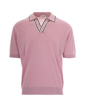 Paolo Pecora Pink Cotton-Silk Short-Sleeve Polo Shirt