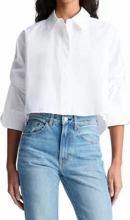 A.L.C. Maude Cropped Cotton Top In White