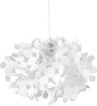Beliani L&aacute;mpara Colgante Blanca 120 Cm Forma De Flor Plegable Moderna Lamone