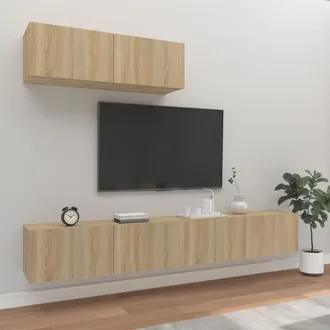 vidaXL Vidaxl - Set De Muebles Para Tv 3 Pzas Madera Contrachapada Roble Sonoma