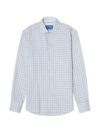 Robert Talbott Reynolds Ultra Light Weight Brushed Tattersall Shirt in Light Blue Multi at Nordstrom, Size Xx-Large