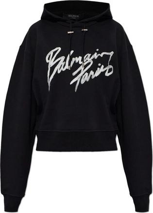 Balmain Hooded Sweatshirt - Dames - Hoodies - Zwart - XS - Katoen - Hoodies & sweatvesten