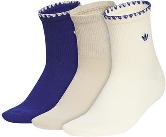 adidas Gender Inclusive Originals Assorted 3-Pack Quarter Socks in Victory Blue/khaki/vanilla at Nordstrom, Size Medium