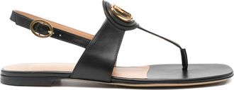 Valentino Garavani Vlogo Signature Leather Thong Sandals