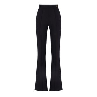 Elisabetta Franchi Wide Trousers, female, Black, Size: XL Flared Trousers
