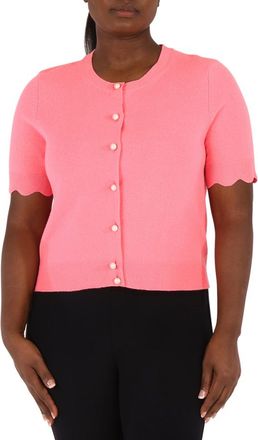 Marc Jacobs Peach Short Sleeved Cashmere Cardigan, Size Large