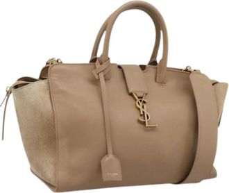 Saint Laurent Pre-owned Tote Bag - Dames - Vintage Shopper - Beige - ONE Size - Leer - Vintage