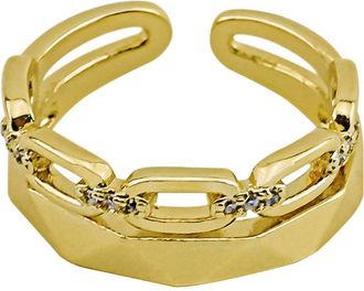 Panacea Crystal Link Open Band Ring in Gold at Nordstrom Rack