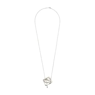 Paco Rabanne Metal Flower Pendant Necklace - female - Rabanne - Necklaces - Gray - ONE SIZE - Accessories