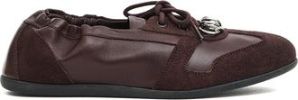 3Juin Bordeaux Leren Sneakers Stijlvol Plat Ontwerp - Dames - Ballerinas - Bruin - 36 EU - Schoenen