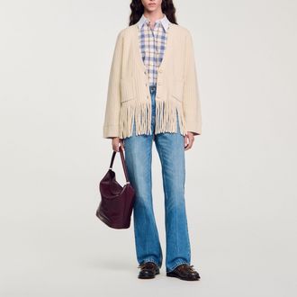 Sandro Cárdigan de punto con flecos