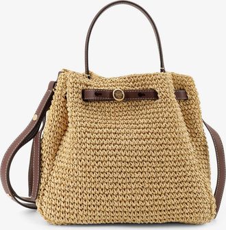 Tory Burch Borsa a secchiello Romy in rafia e pelle - TORY BURCH - gender_Woman