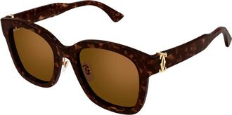 Cartier Sunglasses, female, Brown, Size: 54 MM Sunglasses