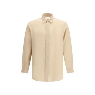 Lardini Beige Tencel Dress Mens Shirt