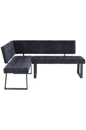 MID.YOU Mid.you Eckbank, Dunkelgrau, Metall, Textil, einzeln stellbar, 185x134 cm, Esszimmer, B&auml;nke, Eckb&auml;nke