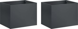 vidaXL Macetero De Jard&iacute;n 2 Uds. Gris Antracita 40 X 30 X 30 Cm Vidaxl