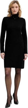 Benetton Gebreide jurk met trechterhals - Dames - Jurken - Zwart - Maat: M Wol