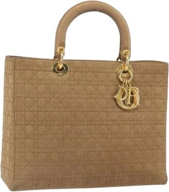 Dior Pre-owned Handbags, female, Beige, Size: ONE SIZE Pre-owned Nylon Hand Bag