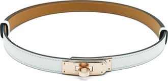 Hermès Kelly 18 Belt in White/ Gold Epsom Leather with Gold Hardware
