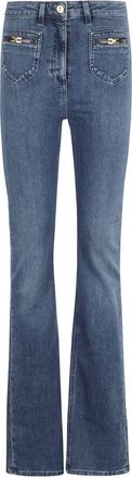 Elisabetta Franchi Womens Slim Fit Denim Jeans - Blue Cotton - Size 28 (Waist)