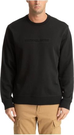 Michael Kors Logo Ge&euml;mbossed Katoenen Blend Sweater - Heren - Sweatshirts - Zwart - 2XL - Katoen - Hoodies & sweatvesten