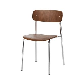 Thonet S 243 Stuhl, Chrom / Nussbaum klar lackiert