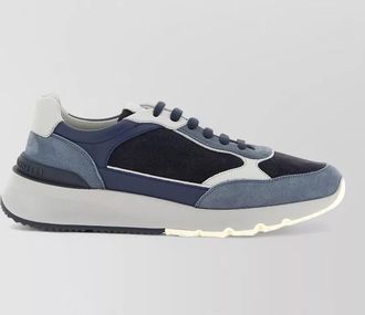 Brunello Cucinelli leather paneled low-top sneakers