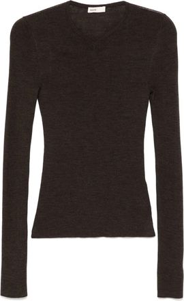 Khaite Top con scollo a V - Marrone