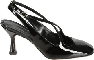 A.Bocca Zwarte Slingback van Lakleer - Dames - Pumps - Zwart - 38 1/2 EU - Leer - Schoenen