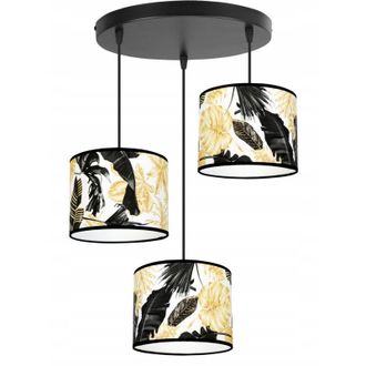 OEM L&aacute;mpara De Techo Colgante, Pantalla, Flores Doradas, Led