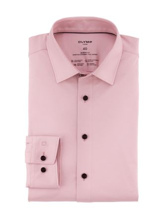 Olymp Langarmhemd OLYMP Luxor 24/Seven modern fit Jerseyshirt, Herren, Gr. 40, N-Gr, lila (mauve), Jersey, Obermaterial: 92% Baumwolle, 8% Elasthan, Hemden 