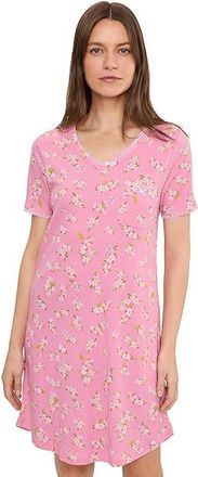 Karen Neuburger Sleepdress with Blanket Stitching Womens Pajama Spring Ditsy Toss : LG (Womens 14-16), Cotton/Polyester